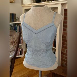 Vintage Silk Baby Blue Top - Route 66 Co.